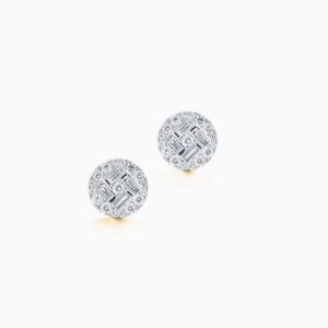 Baguette and Round Cluster Studs