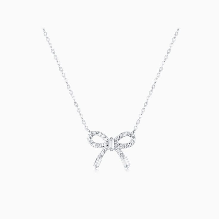 Diamond Bow Necklace