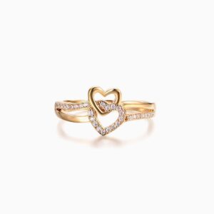 Heart On Heart Diamond Ring