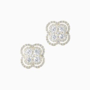 Diamond Clover Studs