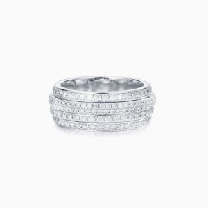 Five Row Pave Diamond Ring