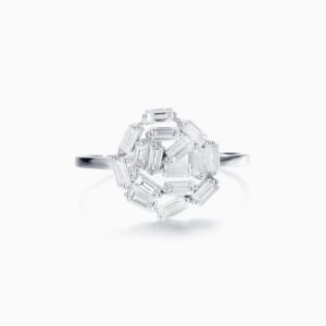 Flower Baguette Diamond Ring