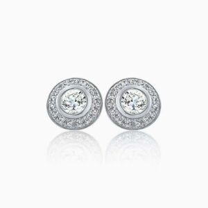 Bezel set with halo studs